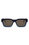 Fendi Frame Sunglasses In Shiny Blue/brown