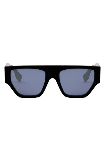 Fendi Women's O'lock Acetate Geometric Sunglasses In Black Blue