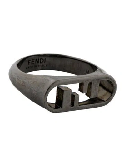 Pre-owned Fendi O'lock Band Ring In Multi