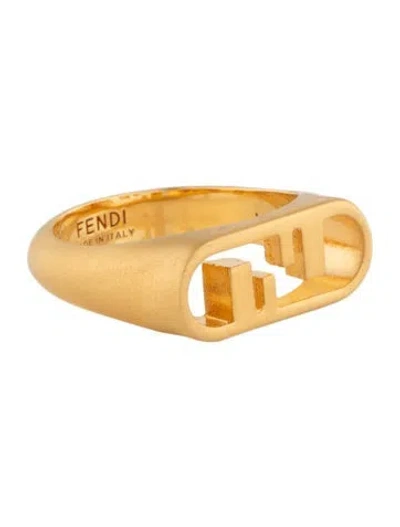 Pre-owned Fendi O'lock Band Ring In Multi