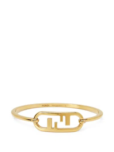 Pre-owned Fendi O'lock Bracelet In Gold