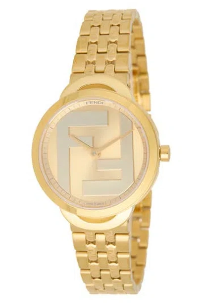 Fendi O'lock Bracelet Watch, 30mm In Gold