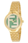 Fendi O'lock Bracelet Watch, 30mm In Gold