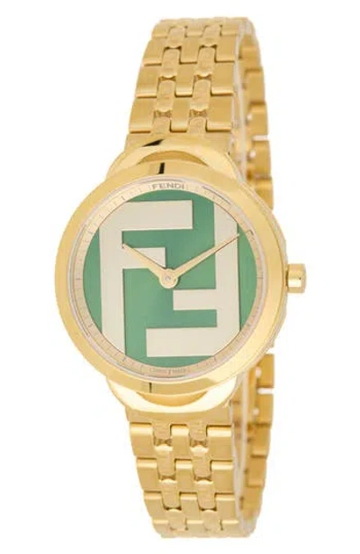 Fendi O'lock Bracelet Watch, 30mm In Gold