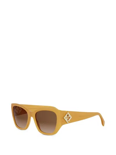 Fendi O'lock Cat-eye Sunglasses In Yellow