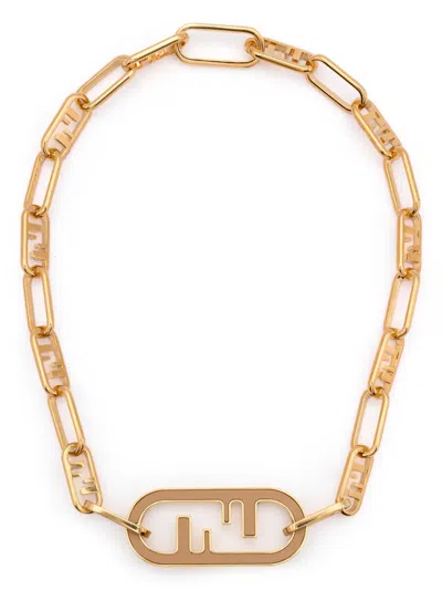 Fendi O'lock Choker In Gold