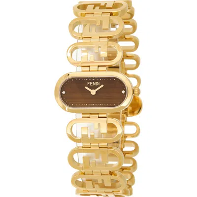 Fendi O'lock Diamond Accent Oval Link Bracelet Watch, 28.3mm X 14.8mm