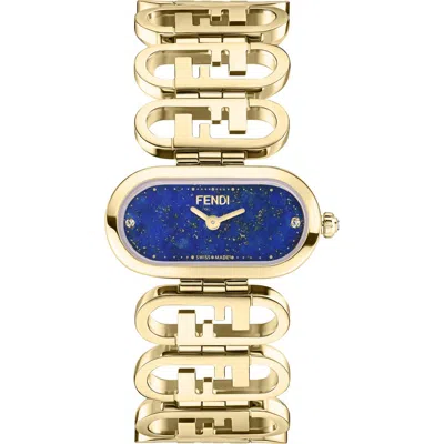 Fendi O'lock Diamond Accent Oval Link Bracelet Watch, 28.3mm X 14.8mm In Multi