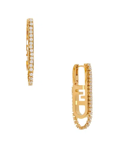 Fendi O'lock Earrings In Brown