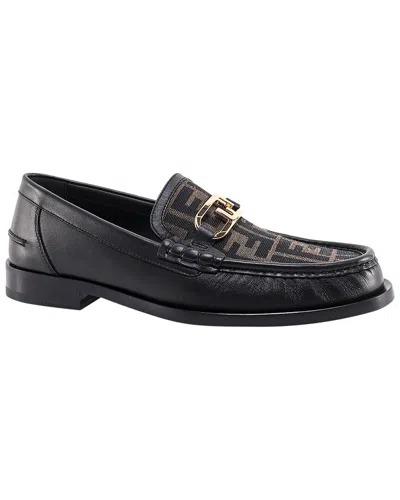 Fendi O'lock Ff Canvas & Leather Loafer