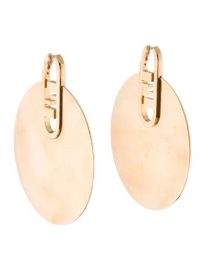 Pre-owned Fendi O'lock Hoop Earrings In Multi