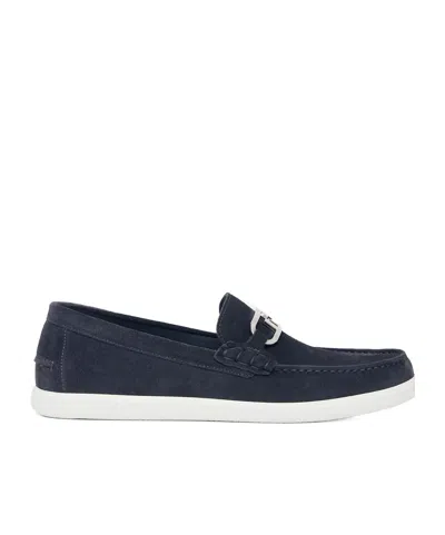 Fendi Blue Suede Loafers In Black
