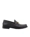 Fendi Men  O' Lock Leather Loafer With Ff Insert In Black