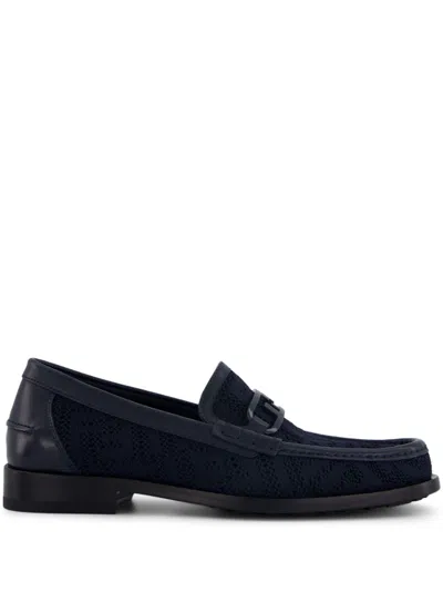 Fendi Leather Loafers With Buckle Detail In Black