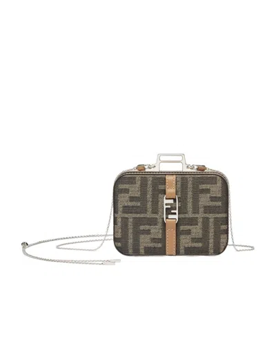 Fendi Brown Fabric Charm In Multicolor