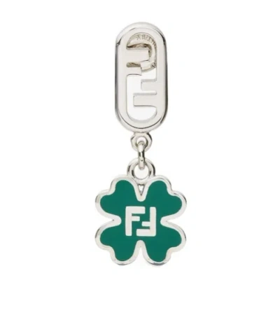 Fendi Silver-coloured Earring In White