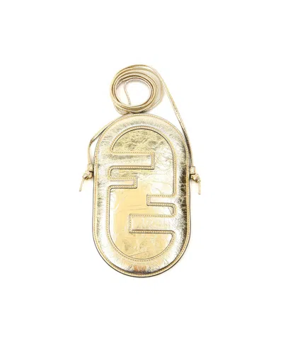 Fendi O'lock Phone Holder In Gold