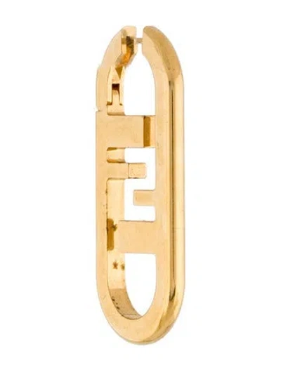 Pre-owned Fendi O'lock Single Drop Earring In Gold