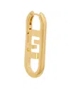 Fendi Monogram-plaque Push-lock Earring In Gold