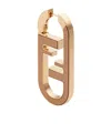 Fendi Gold-coloured Metal And Beige Leather Earring In Yellow