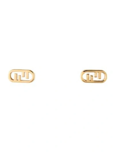 Pre-owned Fendi O'lock Stud Earrings In Multicolor