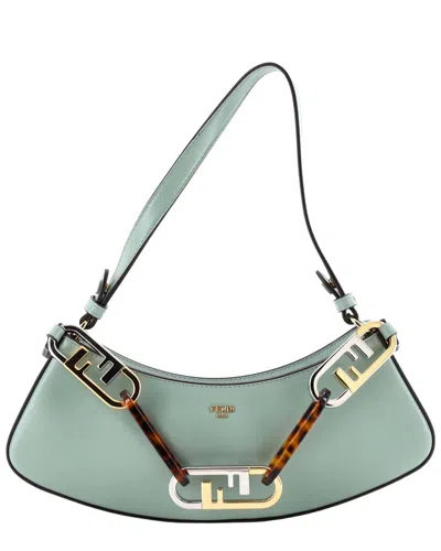 Fendi O€™lock Swing Shoulder Bag Leather (authentic Pre-loved) In Green