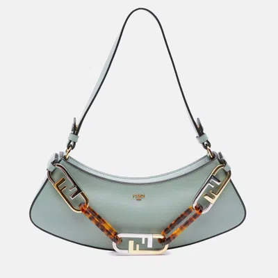 Pre-owned Fendi O'lock Swing Vitello Green Palmellato Menta Shoulder Bag