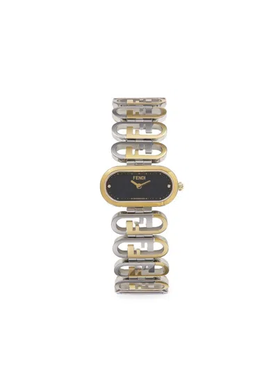 Fendi O'lock Two-tone Stainless Steel & 0.03 Tcw Diamond Bracelet Watch/28mm In Gold