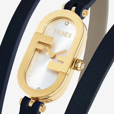 Fendi O'lock Vertical Clock Watch In Gold