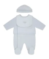Fendi Light Blue Babygrow Set For Baby Boy With Ff In White