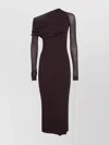 Fendi One-shoulder Ribbed Yarn Longuette Dress