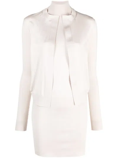 Fendi Open-front Knitted Cardigan In White