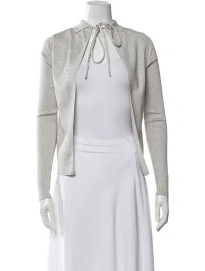 Pre-owned Fendi Open Front Sweater In Gray