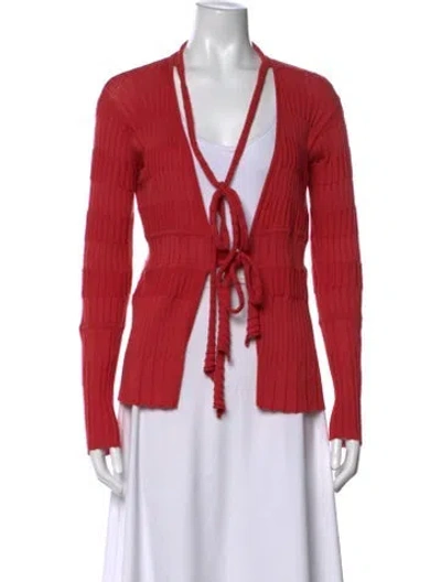 Pre-owned Fendi Open Front Sweater In Red