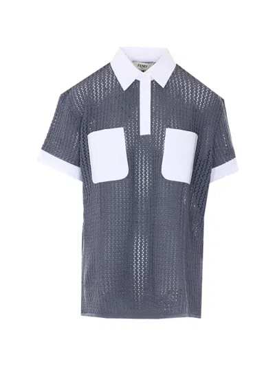 Fendi Short-sleeved Polo Shirt In Neutral