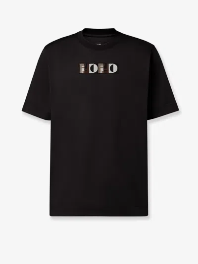 Fendi Optical Cotton T-shirt In Black
