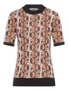 Fendi Three-dimensional Jacquard Sweater With Geometric Pattern In Pink