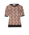 Fendi Three-dimensional Jacquard Sweater With Geometric Pattern In Brown