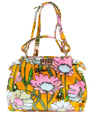 Fendi Orange & Pink Velvet Canvas Peekaboo (authentic Pre-loved) In Yellow