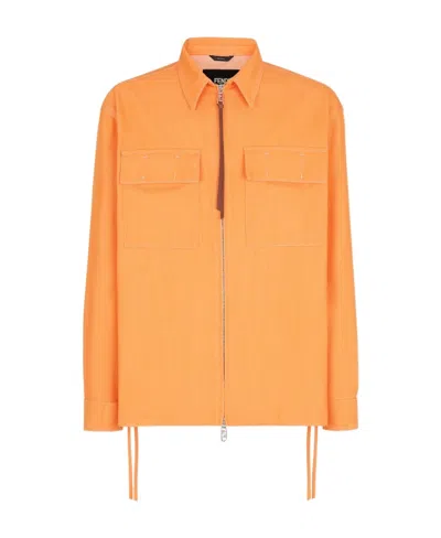 Fendi Orange Denim Jacket