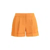 Fendi Orange Fleece Wool Shorts In Orange