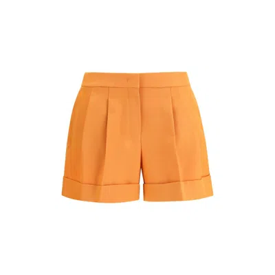 Fendi Orange Fleece Wool Shorts