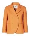 Fendi Orange Grain De Poudre Wool Jacket In Orange