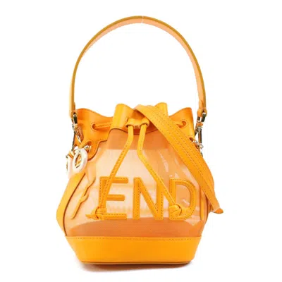 Pre-owned Fendi Orange Leather Mesh Handbag Shoulder Bag ()