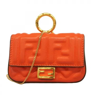 Pre-owned Fendi Orange Leather Shoulder Bag ()