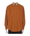 Fendi Contrasting-collar Shirt In Orange