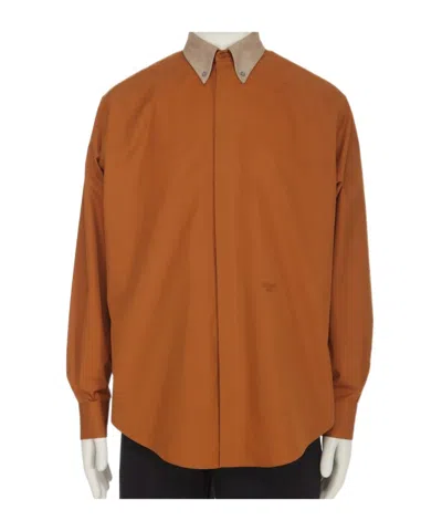 Fendi Contrasting-collar Shirt In Orange