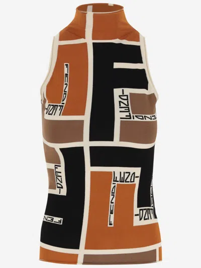 FENDI ORANGE VISCOSE TOP