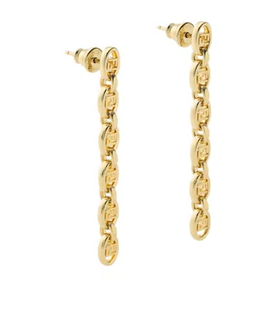 Fendi Orbit Pendant Earrings In Gold