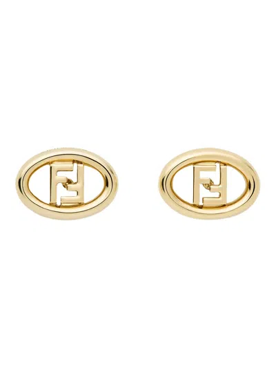 Fendi Orbit Stud Earrings In Yellow